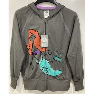 Disney Store The Little Mermaid Sketch - Full Zip Hoodie Gray NWT‎ XS